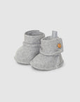 Organic cotton fleece booties with button