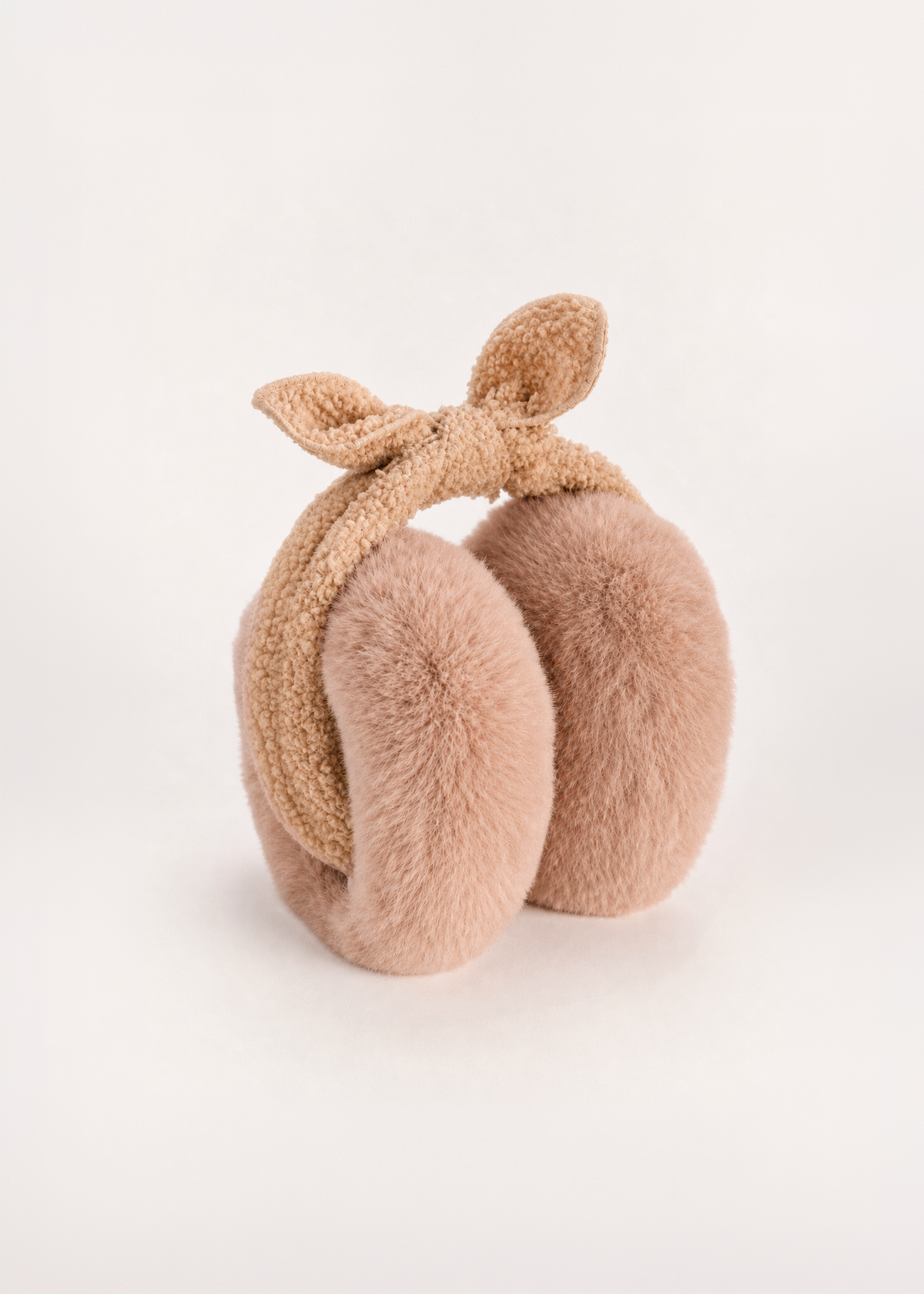 Mrs. Ertha Bowmuffs – Fluffy Teddy Earmuffs with Oversized Bow