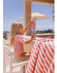 Striped Zipper Swimsuit Bloom & Blush - Girls