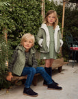 Children’s Green Hooded Guatiné Vest – Diamond Padded