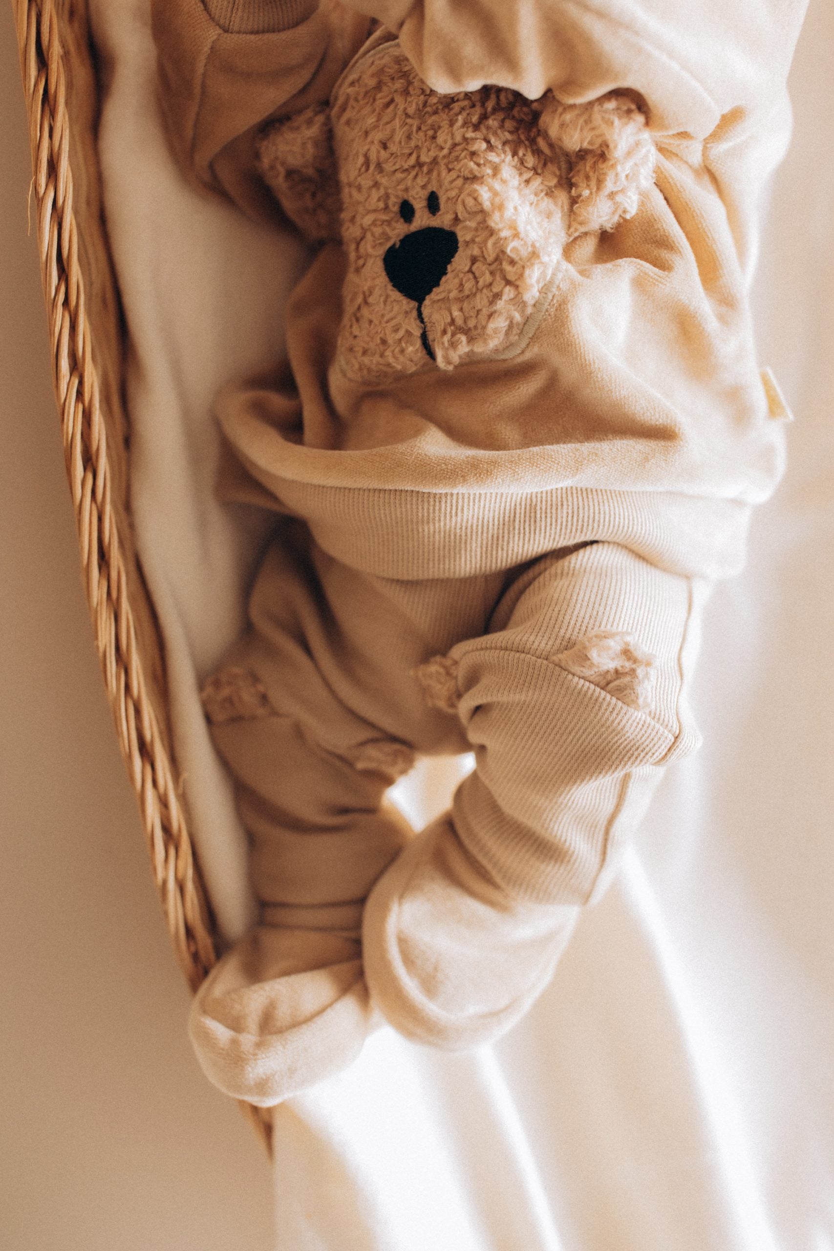 LEGGINGS WITH PLUSH TEDDY EARS 2X1 RIB – GOTS – Old Pink Savannah