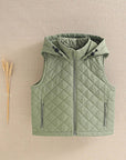 Children’s Green Hooded Guatiné Vest – Diamond Padded
