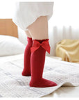 Knee-high socks with bow 100% Cotton: Pearl / 19/22