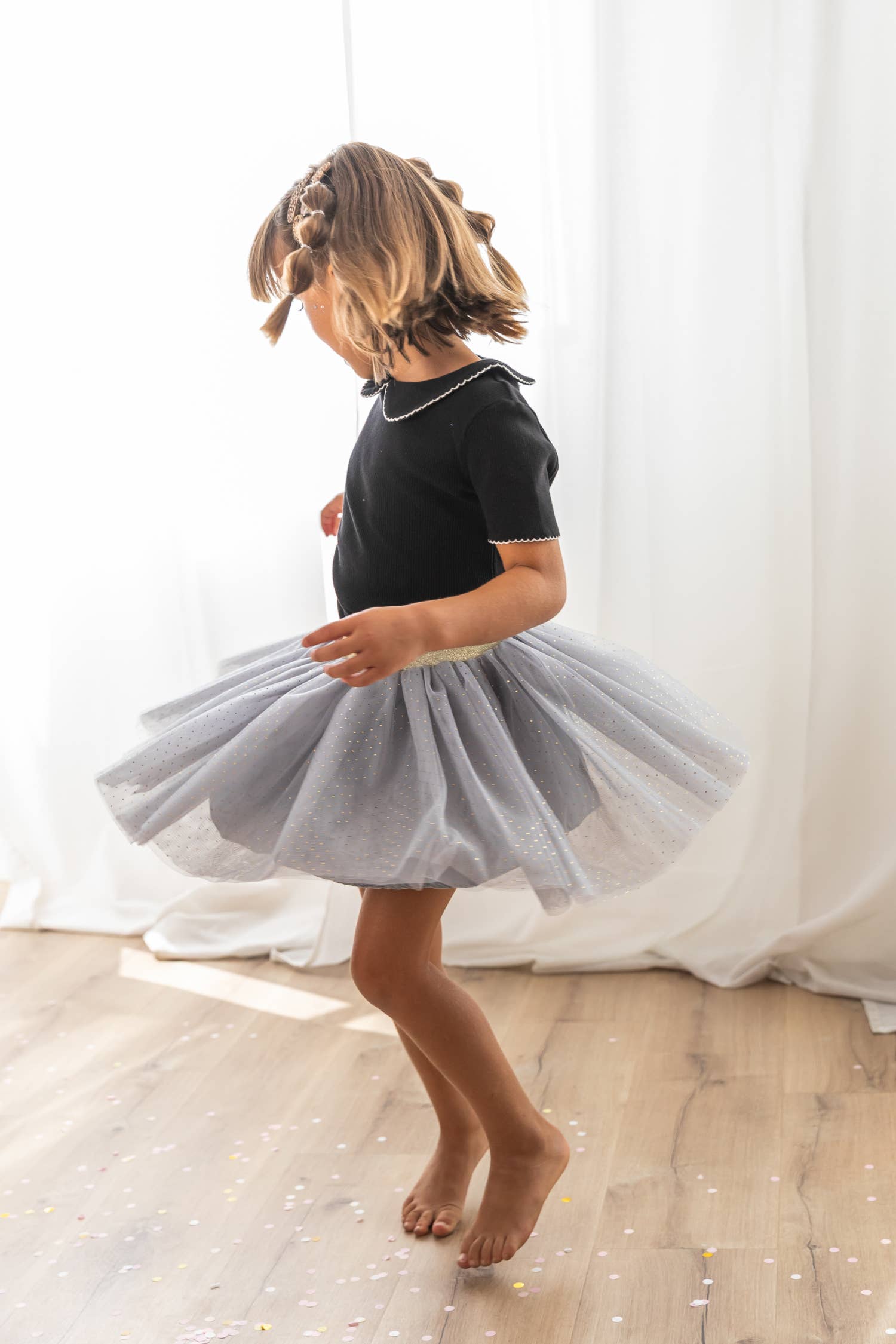 Tutu skirt - Gray with gold dots