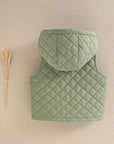 Children’s Green Hooded Guatiné Vest – Diamond Padded