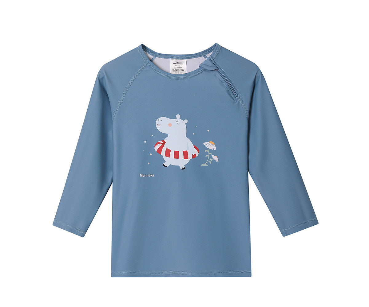 Hippos Long-Sleeve Sun Protection T-Shirt 2 to 4Years