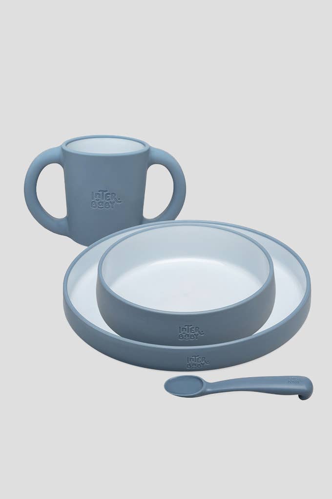 Silicone  Learning Feeding Set: Blue