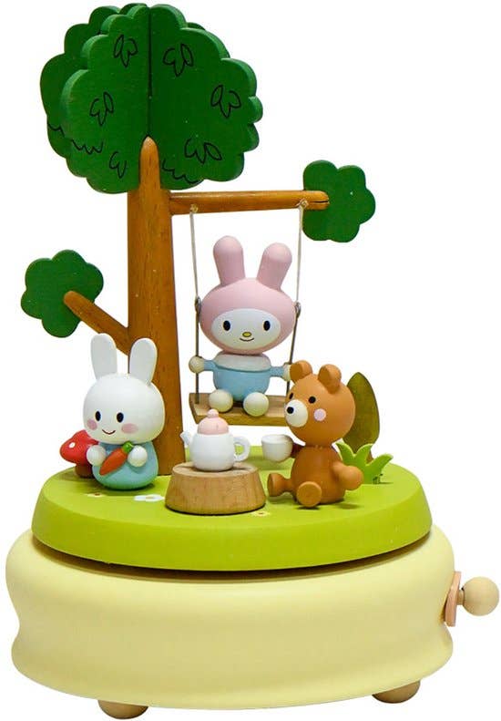 Bébli - Music Box - Wooden Music Box Rabbit Swing