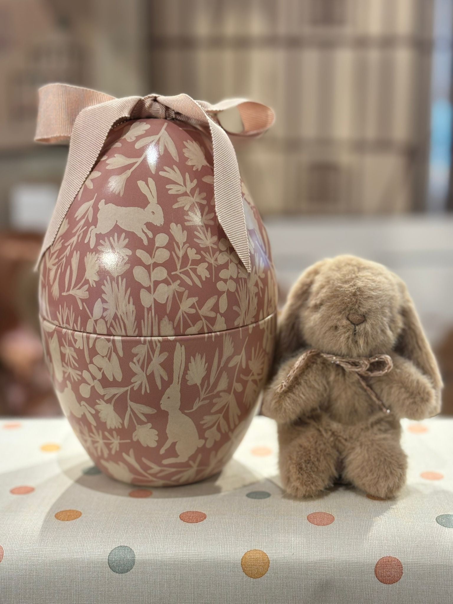 Bunny plush, mini - Cream peach in a cute Easter egg box