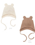 HAT WITH TEDDY EARS – GOTS – AW24 Light Taupe or Ecru