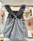 Plain shortie in linen with cotton and straps with ruffle- Organic Snug