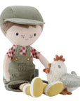 Cuddle doll Farmer Jim with chicken 35cm - Luttle Dutch