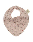 MUSLIN BABY BIB – GOTS  PINK FLOWERS WITH DOTS