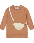 Dirkje girls sweatdress brown teddy bear