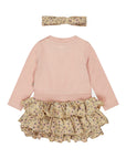 Dirkje girls dress old pink sand colour flowers