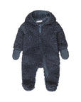 Dirkje boys snowsuit steel blue hooded teddy