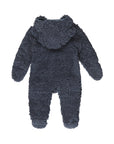 Dirkje boys snowsuit steel blue hooded teddy