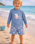 Hippos Long-Sleeve Sun Protection T-Shirt 2 to 4Years