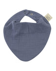 MUSLIN BABY BIB – GOTS  TEMPEST BLUE