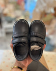 Start-rite shoes - LUCKY Black leather boys rip-tape pre-school shoes