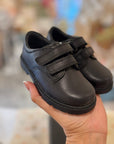 Start-rite shoes - LUCKY Black leather boys rip-tape pre-school shoes