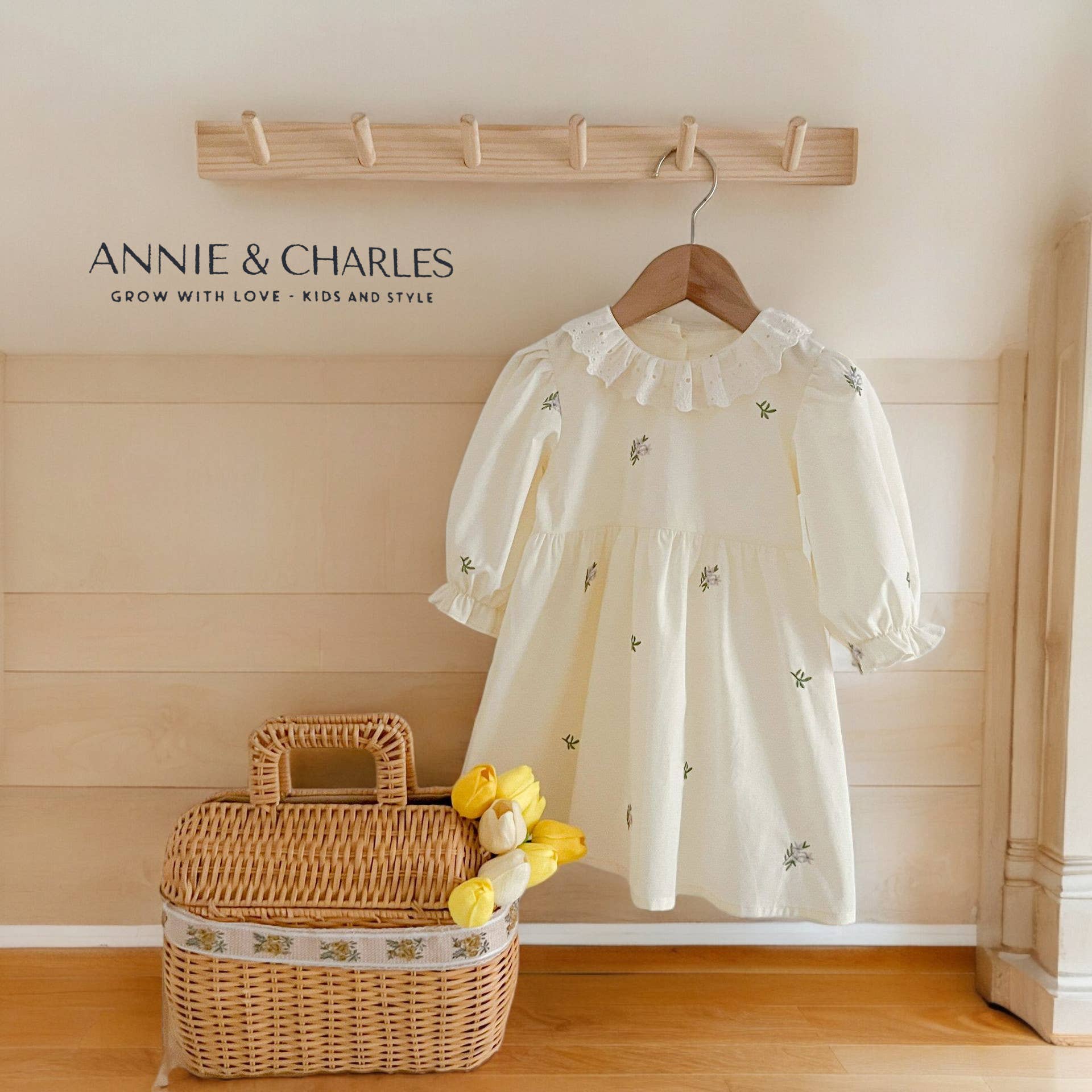 Annie&amp;Charles🌸 Baby Bloomer/ Spring Floral Collar Dress