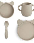 Lykke silicone dinner set - Lead Blue or Cobblestone