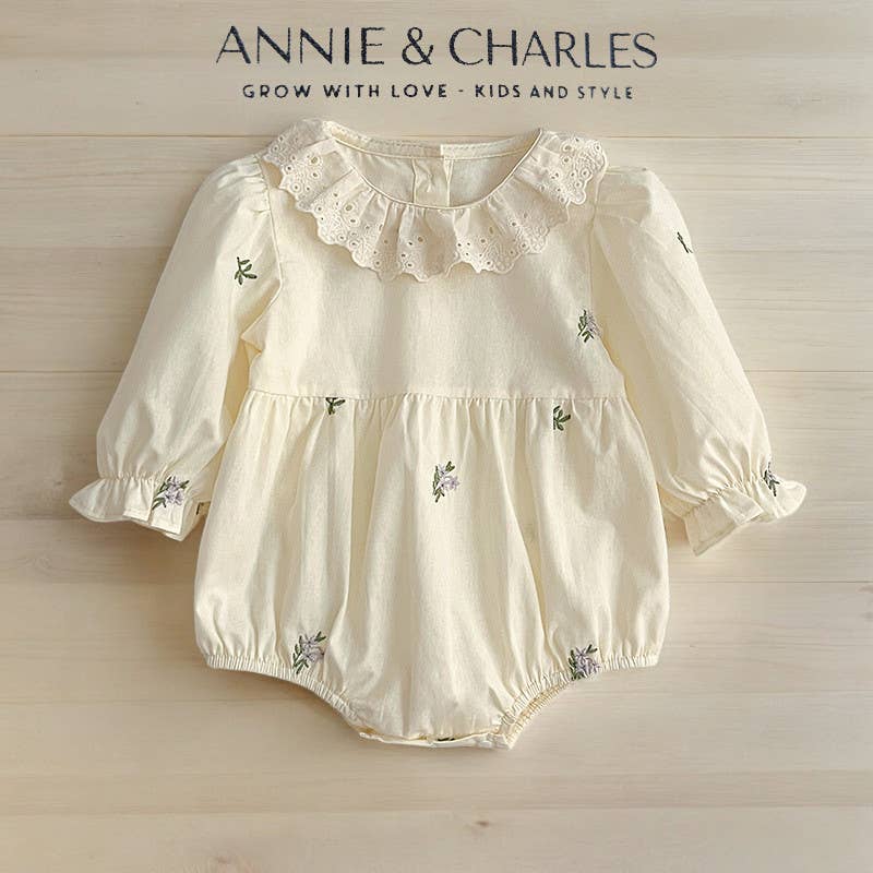 Annie&amp;Charles🌸 Baby Bloomer/ Spring Floral Collar Dress