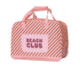 Monnëka Large Beach Bag with Mesh – Stripes Bloom Blus