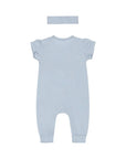 Girls baby bodysuit with hairband light blue