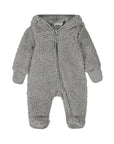 Dirkje boys' baby teddy snowsuit soft blue hood