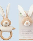 RATTLE BUNNY WITH WOODEN TEETHER- WITH PERSONALISED OPTION