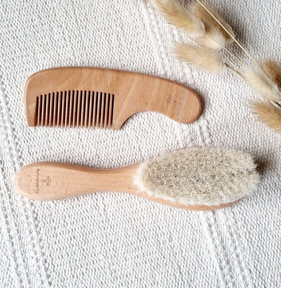 Wooden Baby Brush and Comb Set Maternity Gift