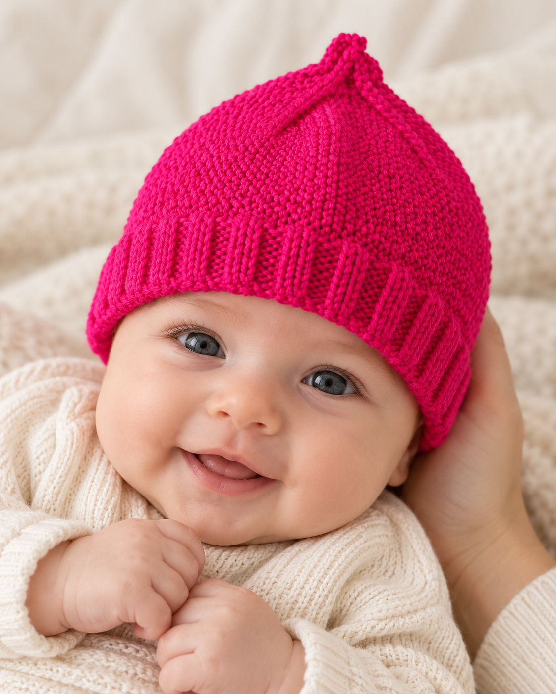Baby Hat – Fuchsia | 0–3 Months