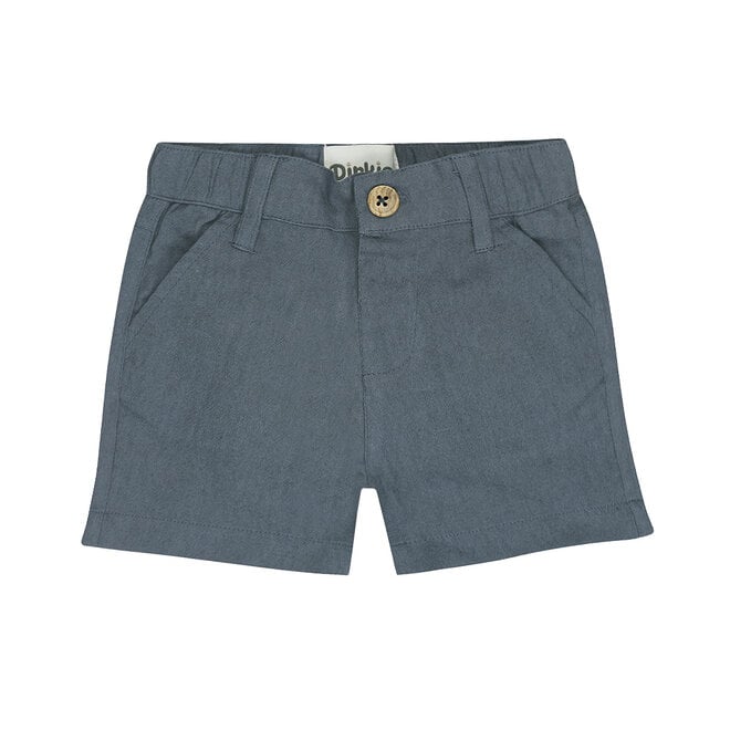 Dirkje boys shorts steel blue linen