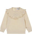 Dirkje girls' sweater off-white embroidery