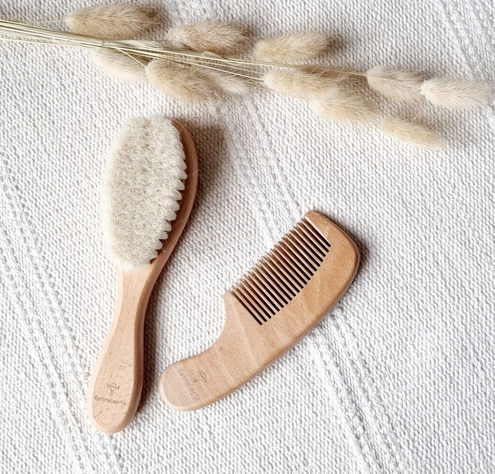 Wooden Baby Brush and Comb Set Maternity Gift