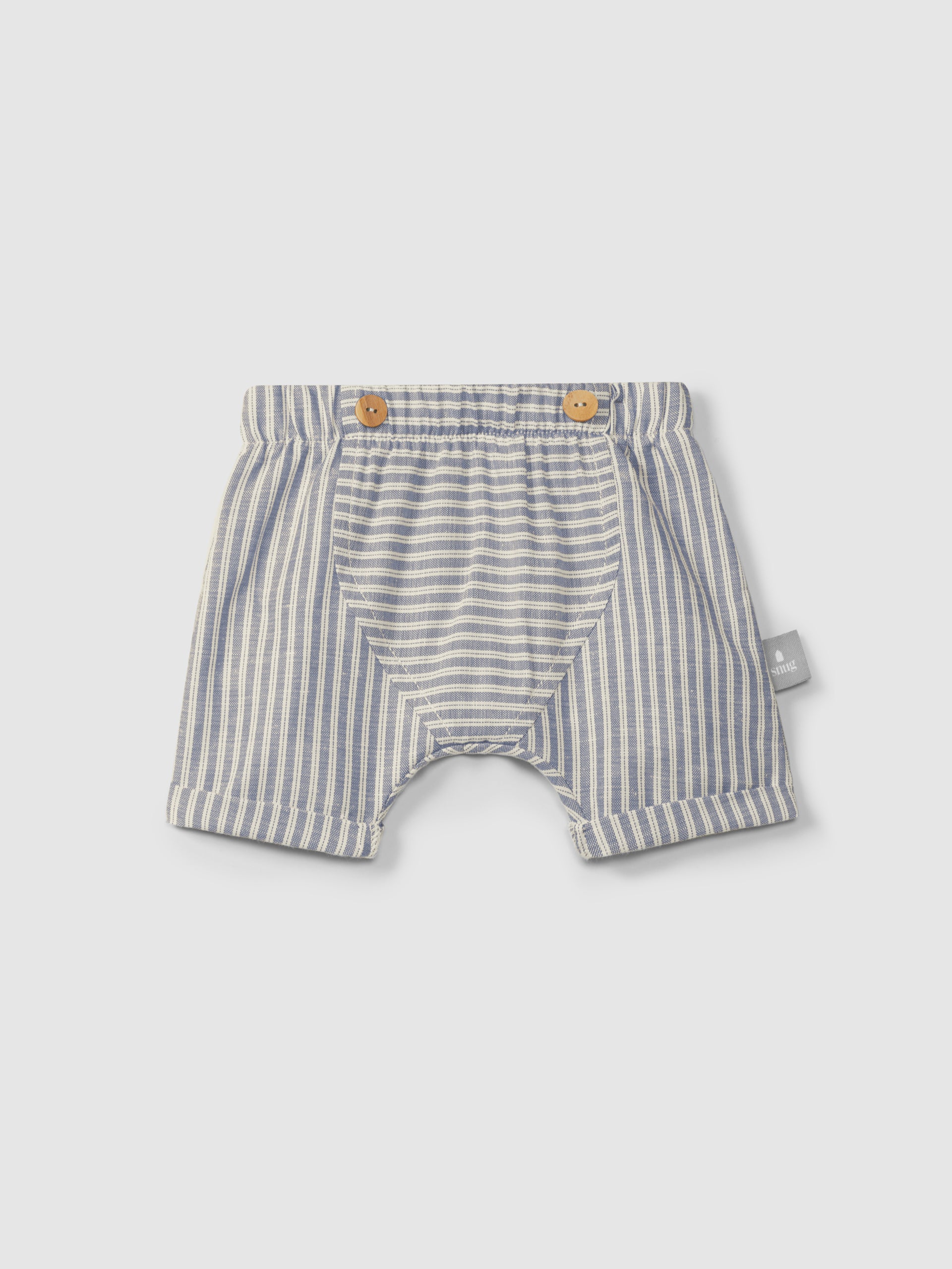 Pull-up shorts in striped fabric - Indigo
