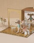 Ballet mice in dance studio, Little sister and brother