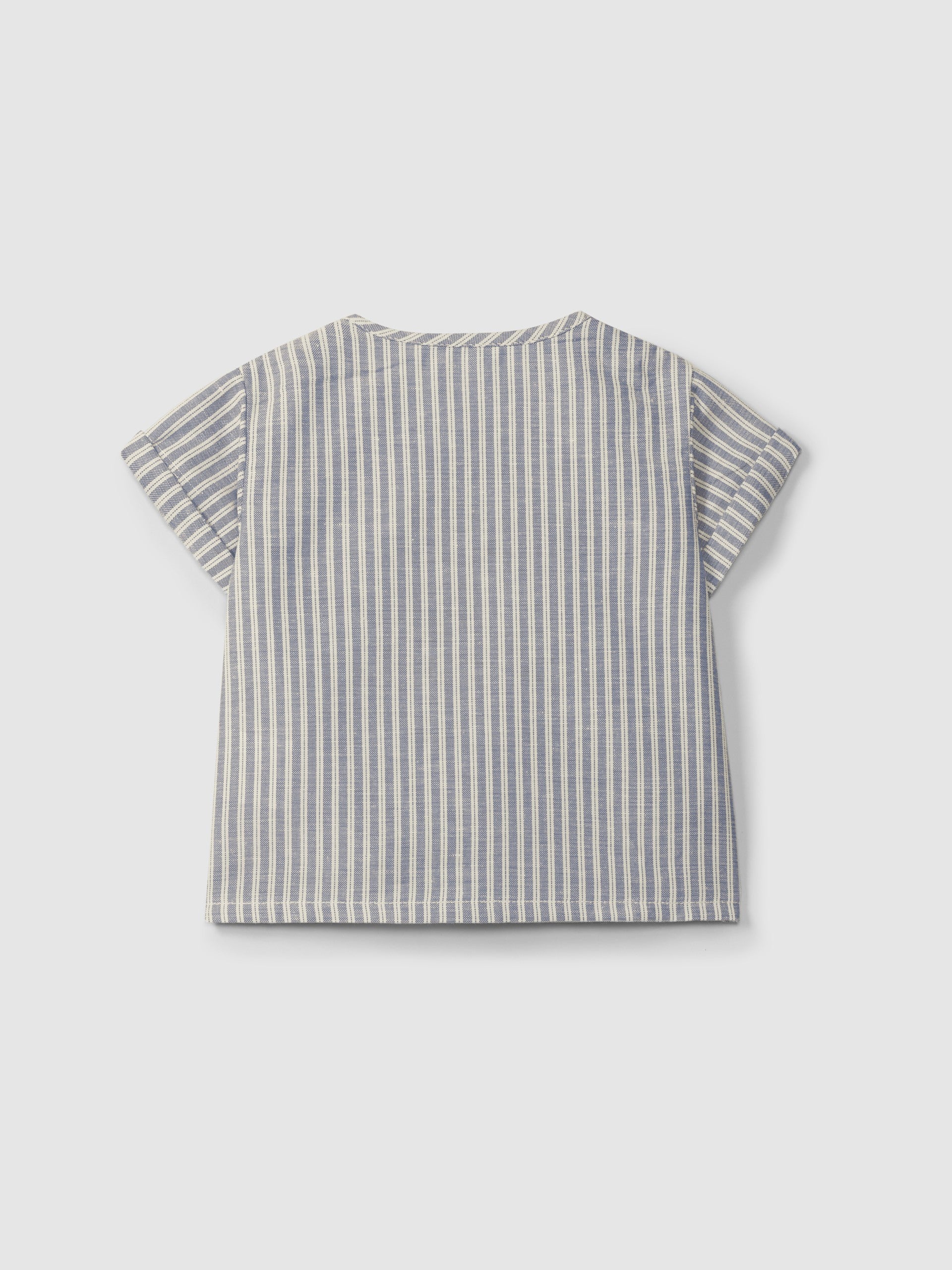 Shirt in striped fabric - Indigo