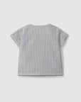 Shirt in striped fabric - Indigo