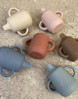 Aiko silicone cup with sippy lid - (Various Colors Available)