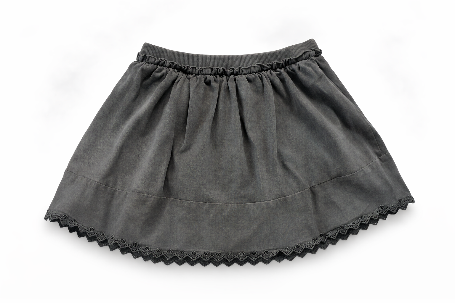 Skirt with diaper cover English embroidery detail - Ocre/Indigo