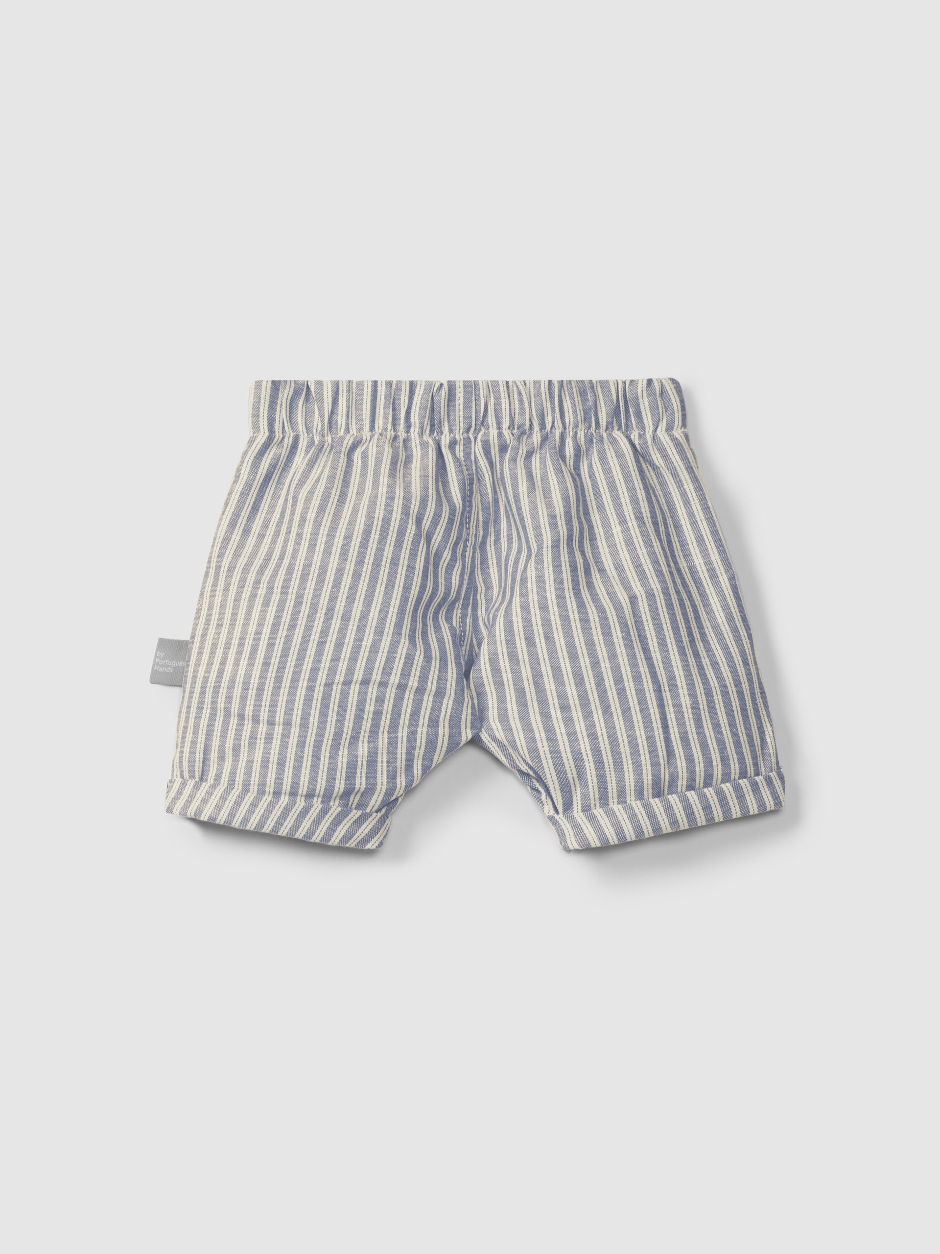 Pull-up shorts in striped fabric - Indigo