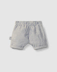 Pull-up shorts in striped fabric - Indigo