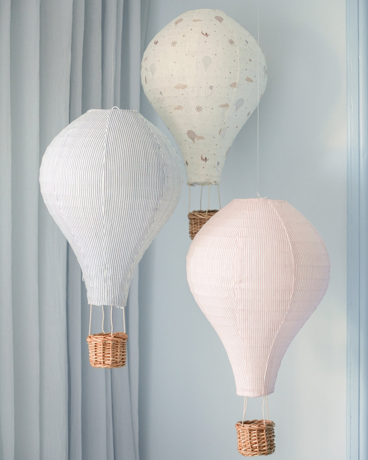 Lamp Shade, Hot Air Balloon – Classic Stripes Rose