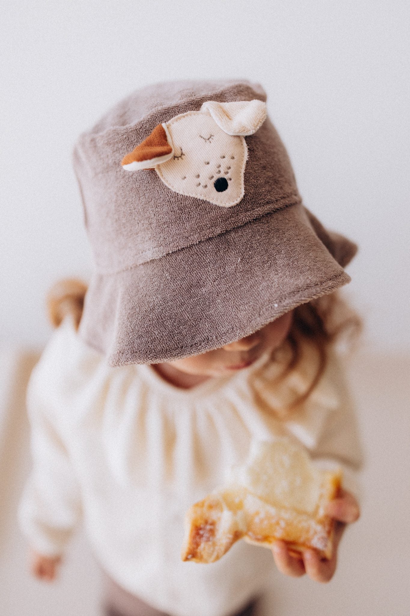Embroidered Terry Fisherman Brown Hat / Dog - GOTS - SS26
