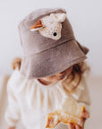 Embroidered Terry Fisherman Brown Hat / Dog - GOTS - SS26