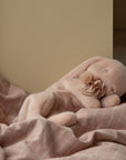 Sleeping bunny plush, Small - Powder Pink