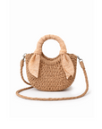 Mini Straw Bag - Neutral Dots